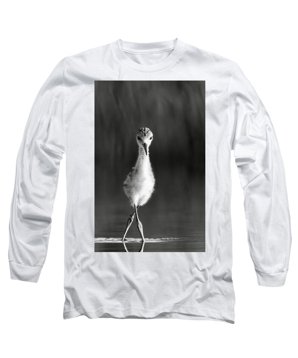 Curious Young Bird Standing in Water - Long Sleeve T-Shirt