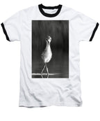 Curious Young Bird Standing in Water - Baseball T-Shirt