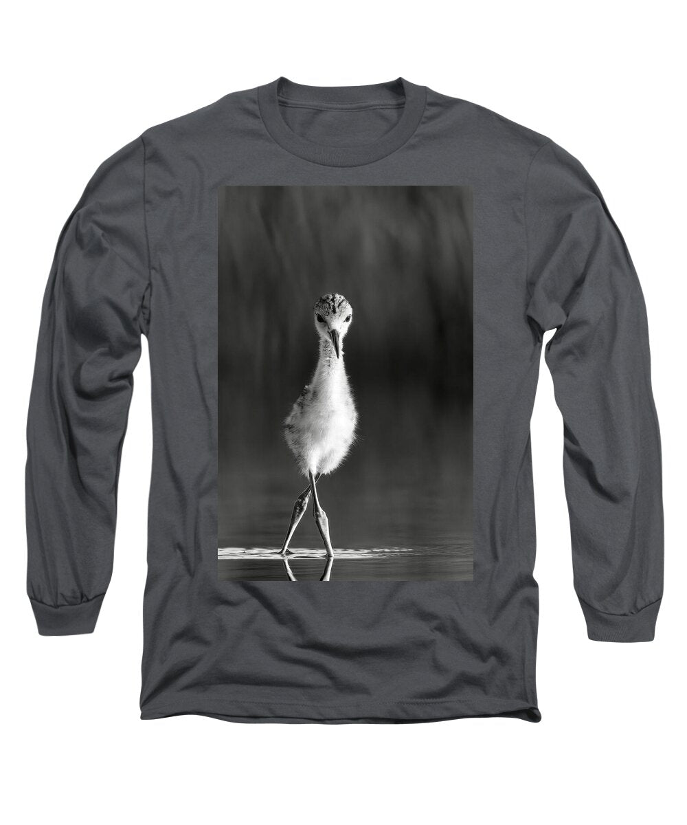 Curious Young Bird Standing in Water - Long Sleeve T-Shirt