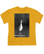 Curious Young Bird Standing in Water - Youth T-Shirt