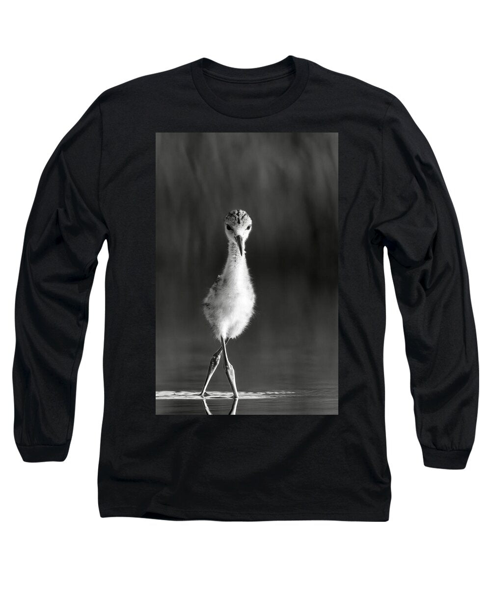 Curious Young Bird Standing in Water - Long Sleeve T-Shirt