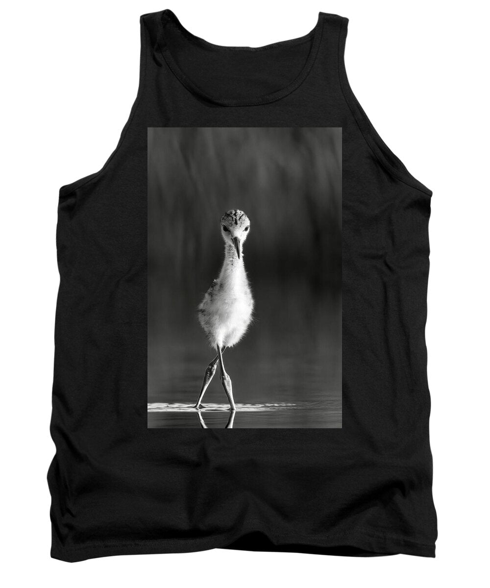 Curious Young Bird Standing in Water - Tank Top