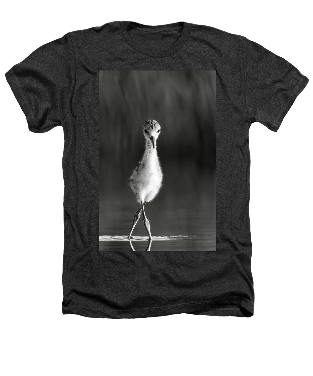 Curious Young Bird Standing in Water - Heathers T-Shirt