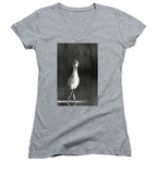 Curious Young Bird Standing in Water - Women's V-Neck