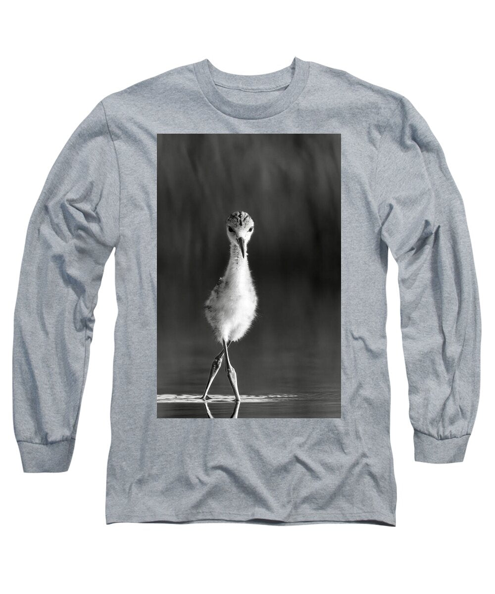 Curious Young Bird Standing in Water - Long Sleeve T-Shirt
