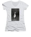 Curious Young Bird Standing in Water - Women's V-Neck