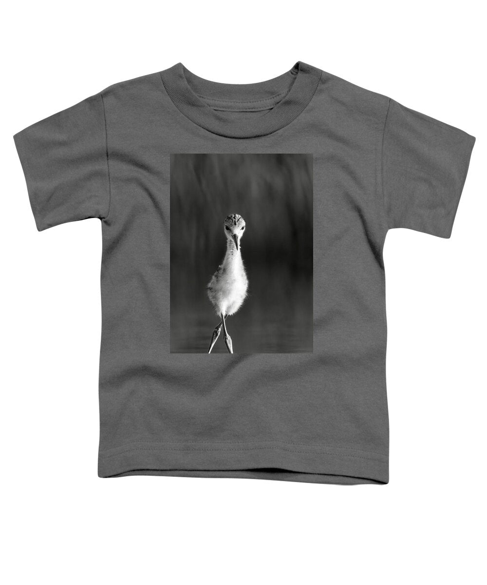 Curious Young Bird Standing in Water - Toddler T-Shirt
