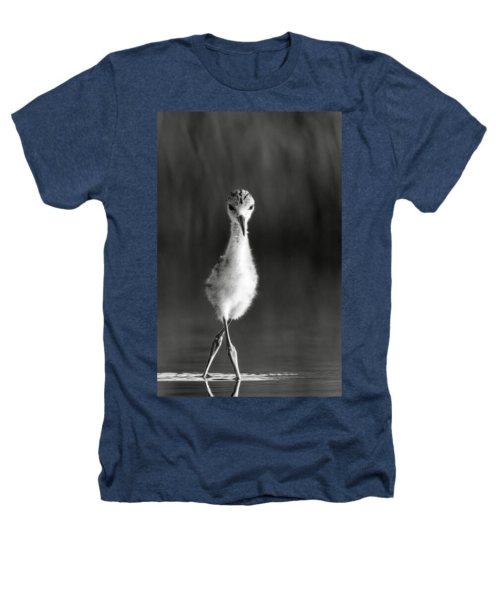 Curious Young Bird Standing in Water - Heathers T-Shirt