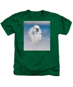 Elegant White Egret in Water - Kids T-Shirt