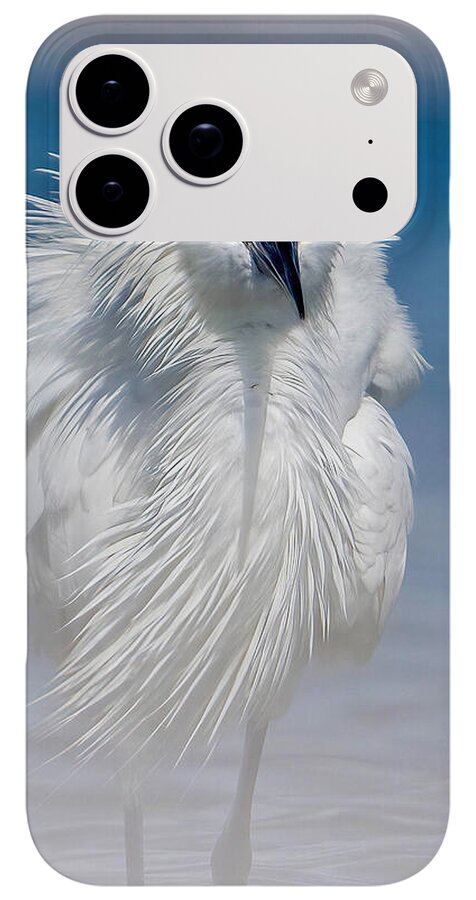 Elegant White Egret in Water - Phone Case