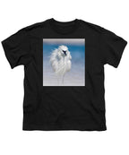 Elegant White Egret in Water - Youth T-Shirt