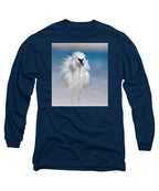 Elegant White Egret in Water - Long Sleeve T-Shirt