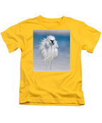 Elegant White Egret in Water - Kids T-Shirt