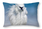 Elegant White Egret in Water - Throw Pillow