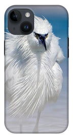 Elegant White Egret in Water - Phone Case