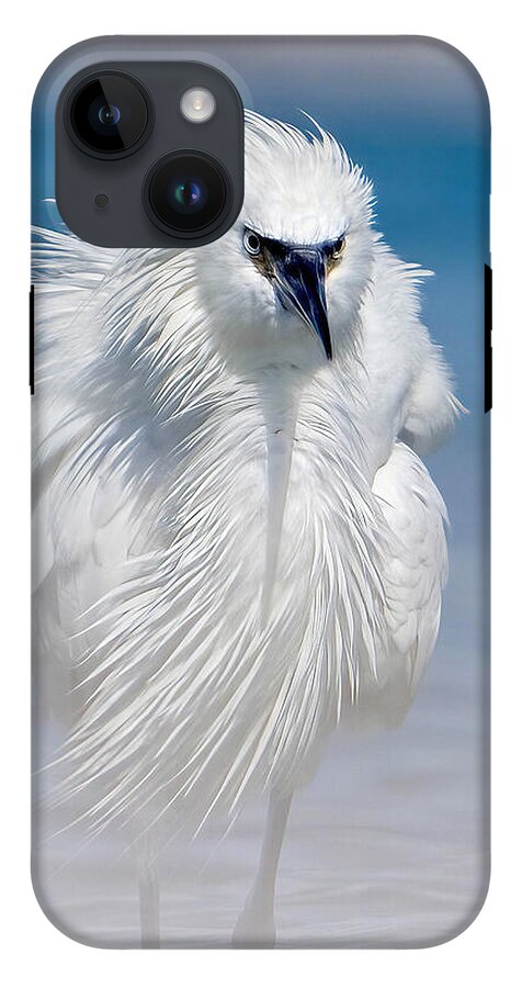 Elegant White Egret in Water - Phone Case