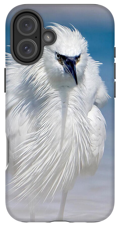 Elegant White Egret in Water - Phone Case