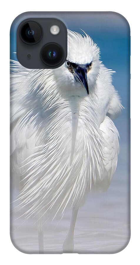 Elegant White Egret in Water - Phone Case