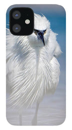 Elegant White Egret in Water - Phone Case