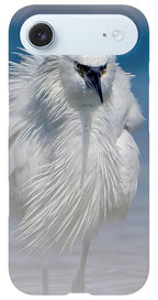 Elegant White Egret in Water - Phone Case