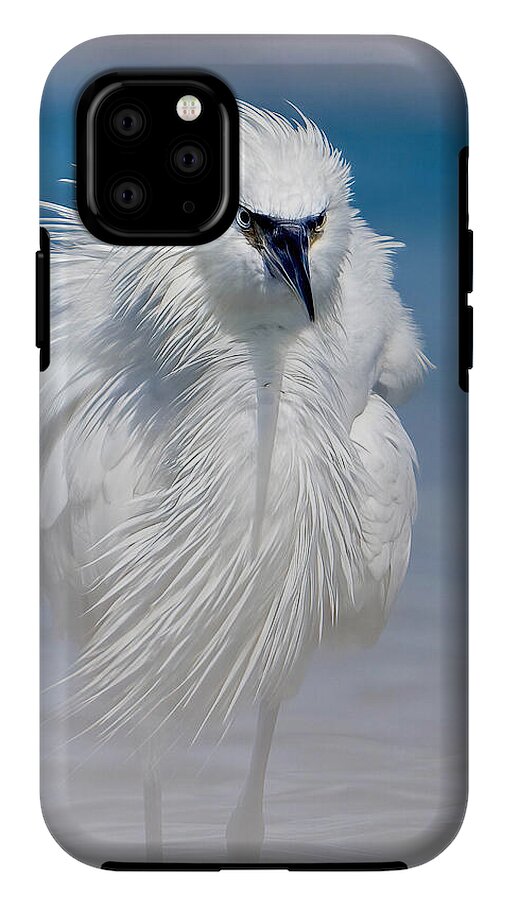 Elegant White Egret in Water - Phone Case