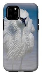 Elegant White Egret in Water - Phone Case