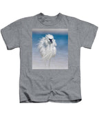 Elegant White Egret in Water - Kids T-Shirt