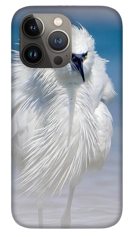 Elegant White Egret in Water - Phone Case