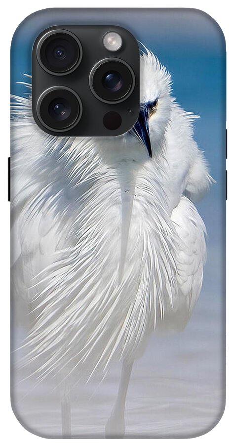 Elegant White Egret in Water - Phone Case