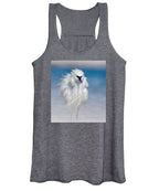 Elegant White Egret in Water - Women's Tank Top