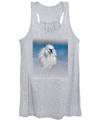 Elegant White Egret in Water - Women's Tank Top