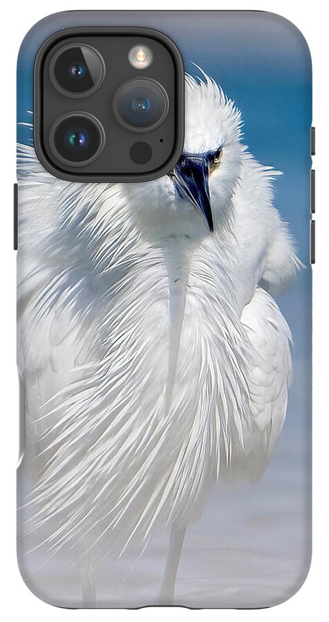 Elegant White Egret in Water - Phone Case