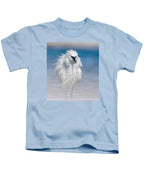 Elegant White Egret in Water - Kids T-Shirt