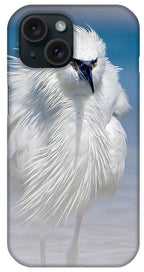 Elegant White Egret in Water - Phone Case