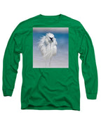 Elegant White Egret in Water - Long Sleeve T-Shirt