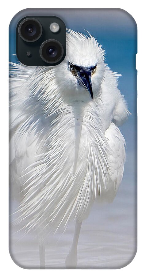 Elegant White Egret in Water - Phone Case