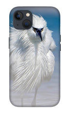 Elegant White Egret in Water - Phone Case