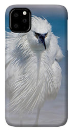 Elegant White Egret in Water - Phone Case
