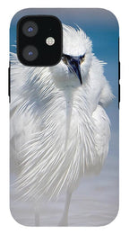 Elegant White Egret in Water - Phone Case