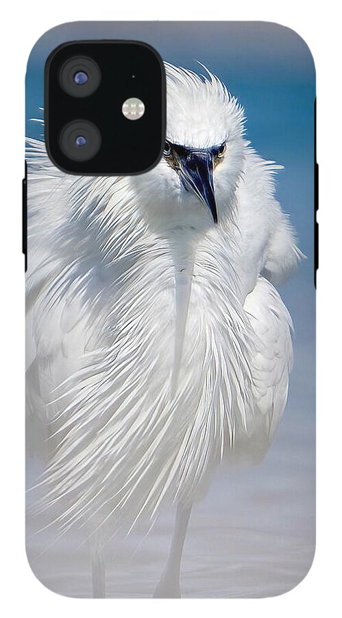 Elegant White Egret in Water - Phone Case