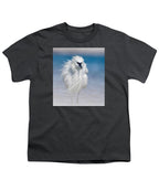 Elegant White Egret in Water - Youth T-Shirt