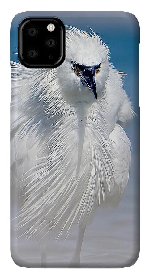 Elegant White Egret in Water - Phone Case