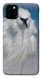 Elegant White Egret in Water - Phone Case