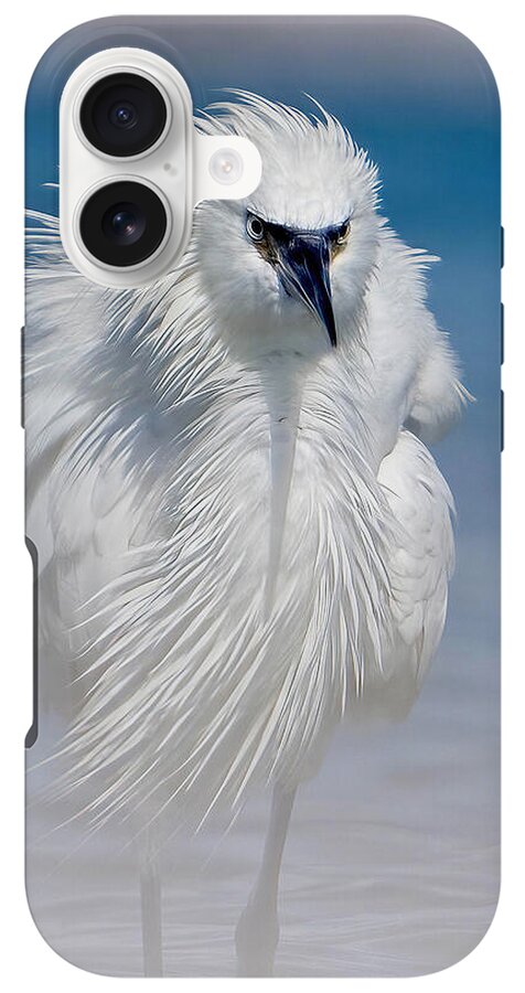 Elegant White Egret in Water - Phone Case