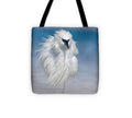 Elegant White Egret in Water - Tote Bag