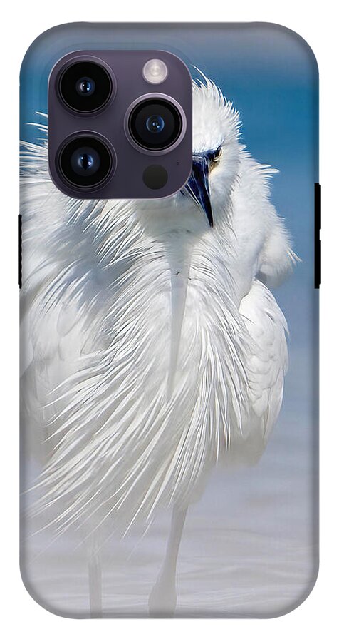 Elegant White Egret in Water - Phone Case