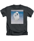 Elegant White Egret in Water - Kids T-Shirt