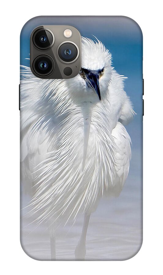 Elegant White Egret in Water - Phone Case