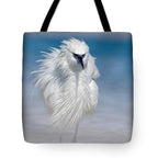 Elegant White Egret in Water - Tote Bag