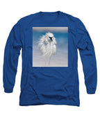 Elegant White Egret in Water - Long Sleeve T-Shirt